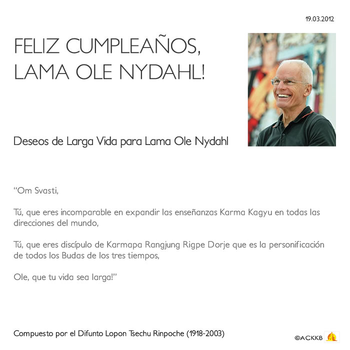 Feliz Cumpelaños Lama Ole Nydahl!